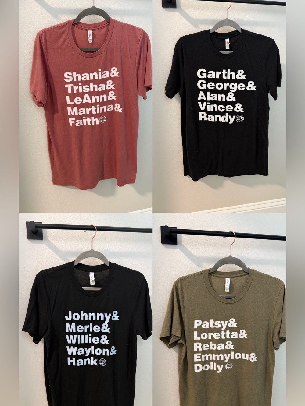 BUNDLE (4 shirts) Queens/Kings of Country, 90s women & men of country, unisex M